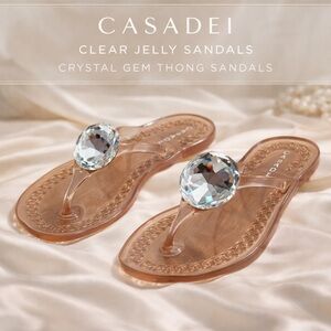 CASADEI
CLEAR JELLY CRYSTAL THONG SANDALS • SIZE 37